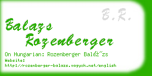 balazs rozenberger business card
